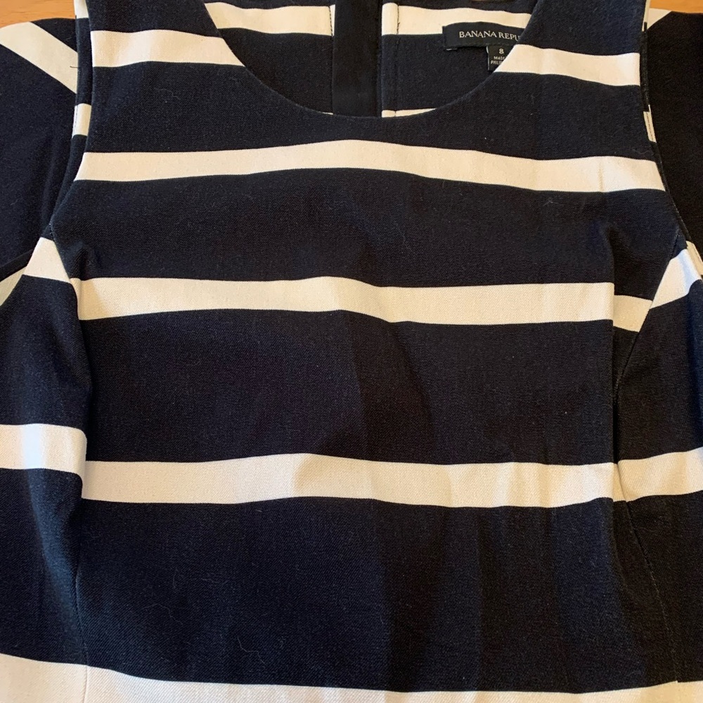 Banana Republic Tatum Linen Black and White Dress - Picture 2 of 5